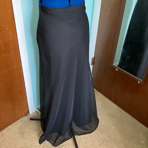 Black Sheer Lined Skirt, Size 12 - Picture 1 of 2